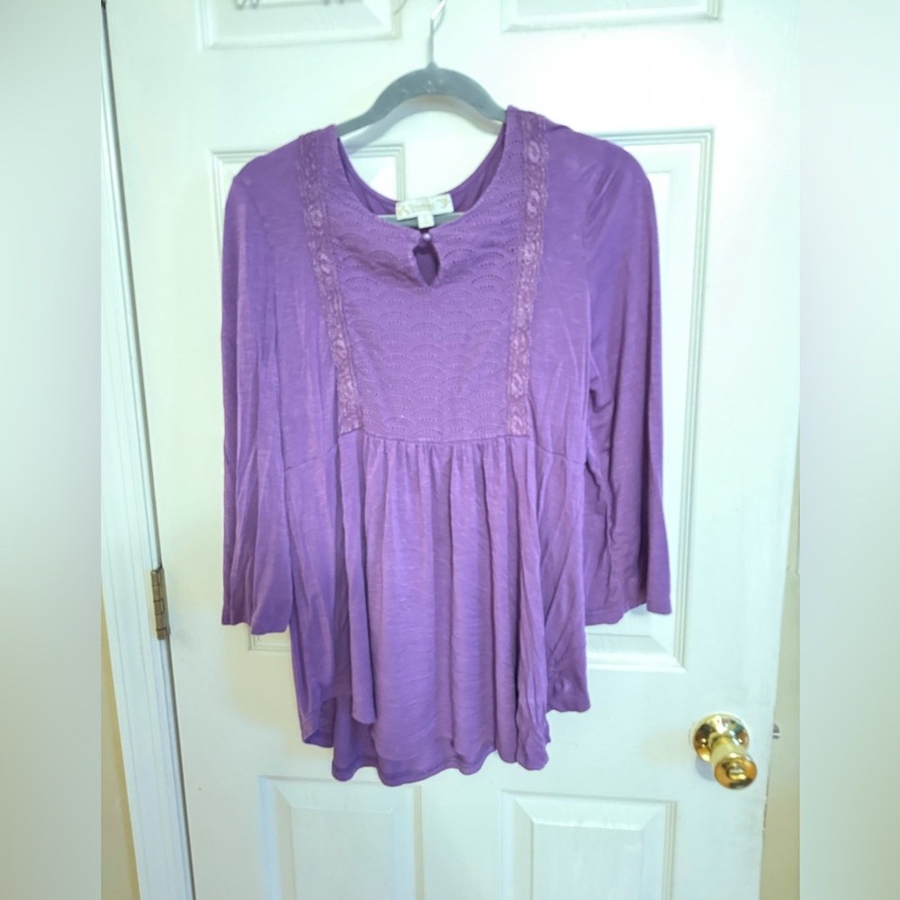 Medium purple women blouse